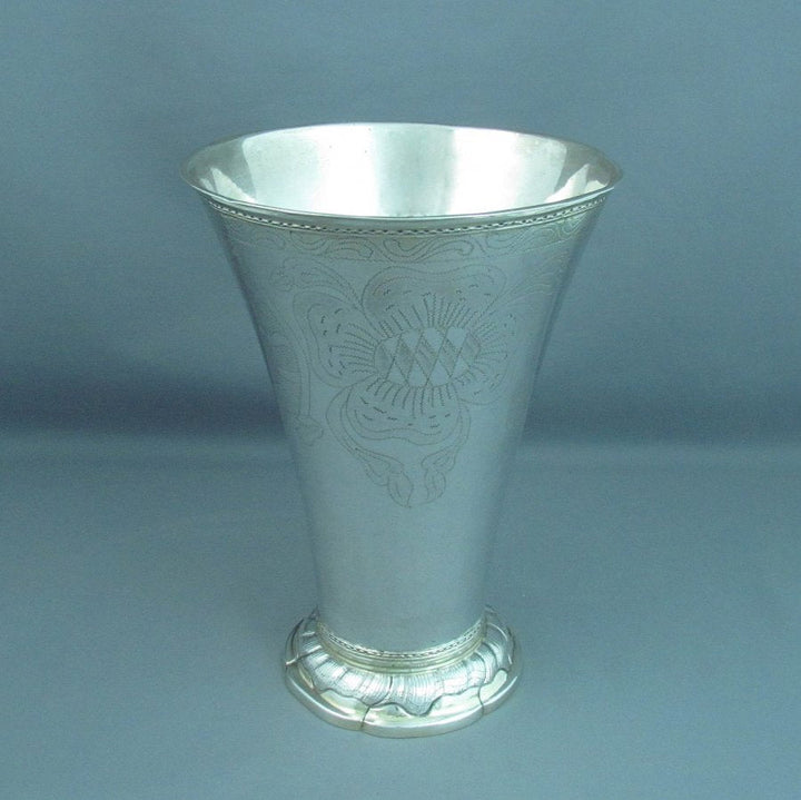 Large Swedish Silver Beaker - JH Tee Antiques