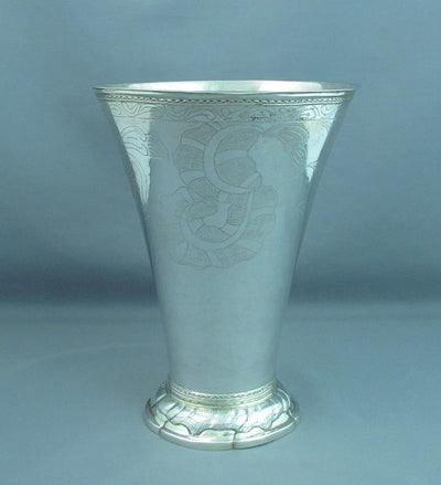 Large Swedish Silver Beaker - JH Tee Antiques