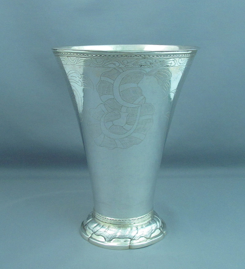 Large Swedish Silver Beaker - JH Tee Antiques