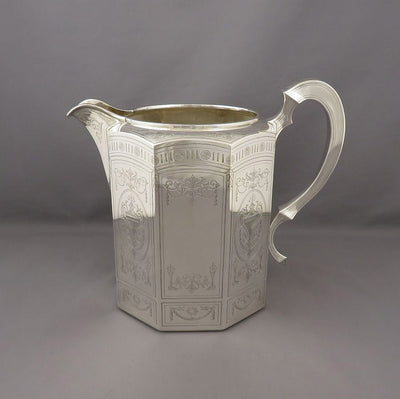 Handmade Sterling Silver Water Jug - JH Tee Antiques