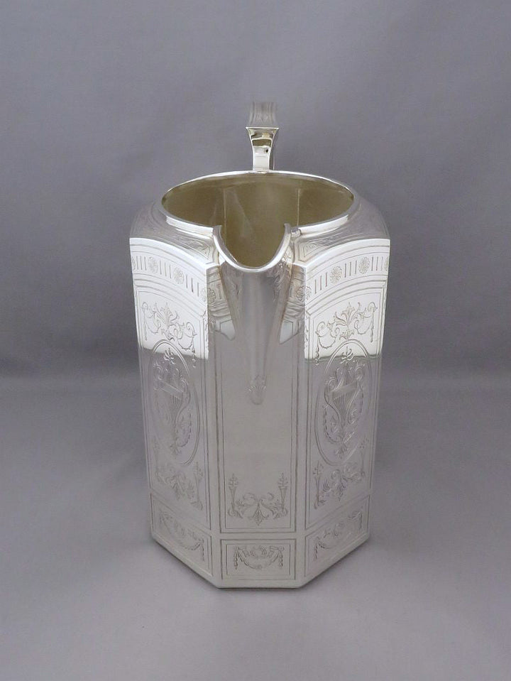 Handmade Sterling Silver Water Jug - JH Tee Antiques
