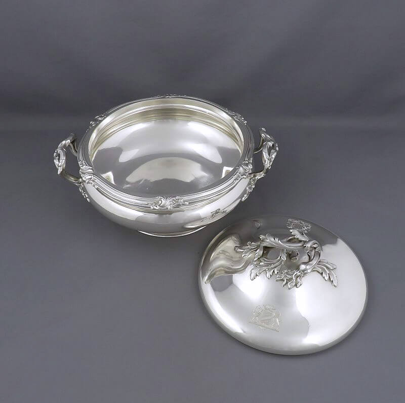 Tetard 950 Silver Entree Dish - JH Tee Antiques