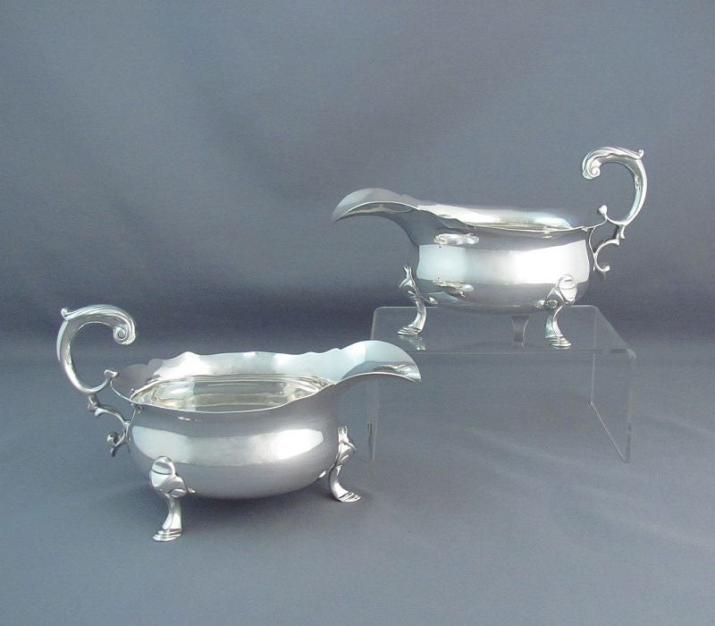 Pair of Tiffany Sterling Silver Sauce Boats - JH Tee Antiques