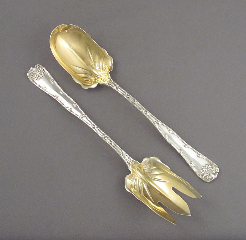 Tiffany Wave Edge Salad Servers - JH Tee Antiques