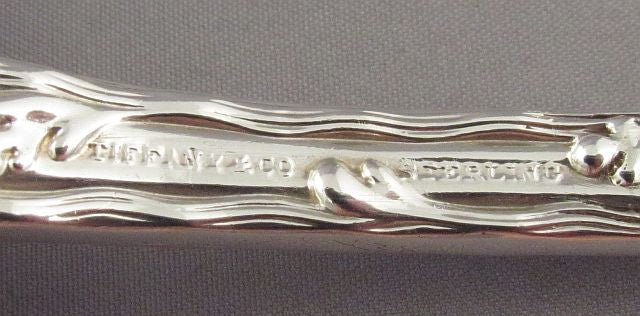 Tiffany Wave Edge Salad Servers - JH Tee Antiques