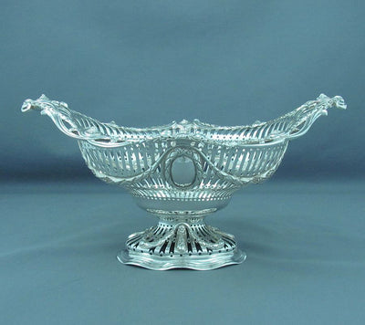 Victorian Sterling Silver Basket - JH Tee Antiques