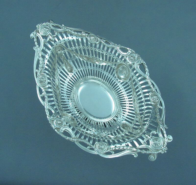 Victorian Sterling Silver Basket - JH Tee Antiques