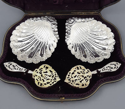 Victorian Sterling Silver Bon Bon Dishes - JH Tee Antiques