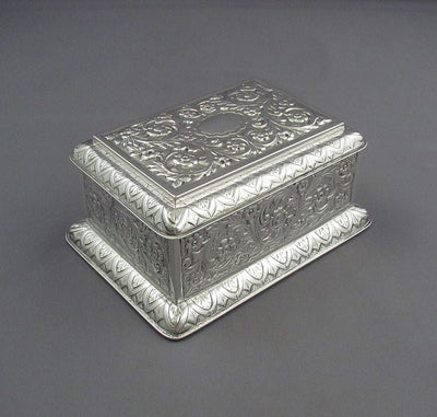 Victorian Sterling Silver Cigarette Box - JH Tee Antiques