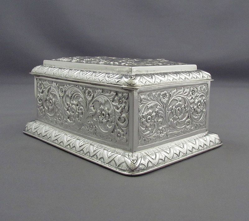 Victorian Sterling Silver Cigarette Box - JH Tee Antiques