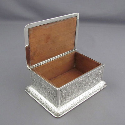 Victorian Sterling Silver Cigarette Box - JH Tee Antiques