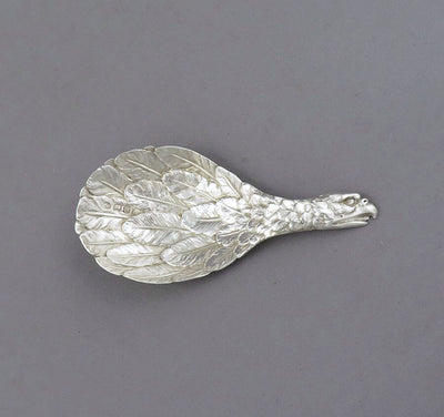 Victorian Silver Eagles Wing Caddy Spoon - JH Tee Antiques