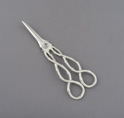 Victorian Sterling Silver Grape Shears - JH Tee Antiques