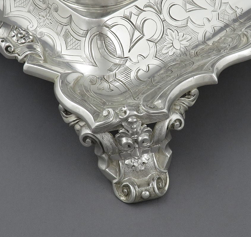 Victorian Gothic Sterling Silver Inkstand - JH Tee Antiques