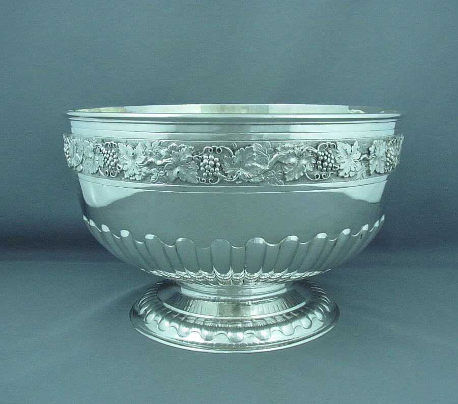 Antique Sterling Silver Punch Bowl - JH Tee Antiques