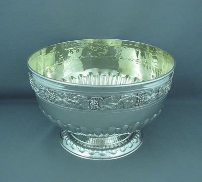 Antique Sterling Silver Punch Bowl - JH Tee Antiques