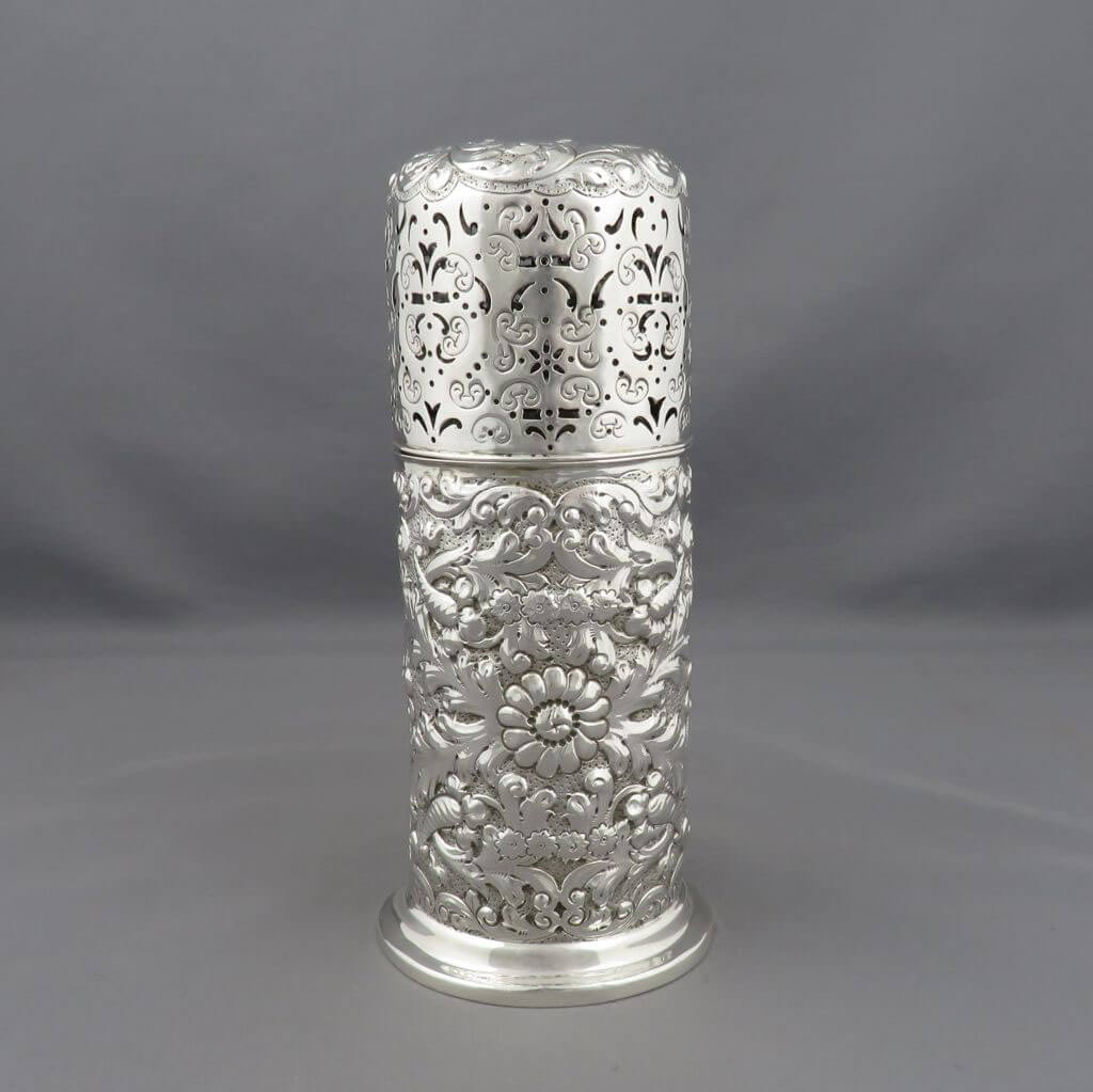 Large Victorian Silver Sugar Caster - JH Tee Antiques