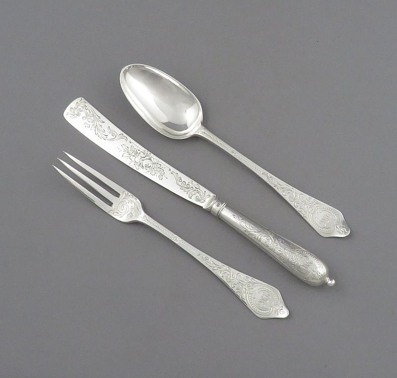 Victorian Silver Christening Set - JH Tee Antiques