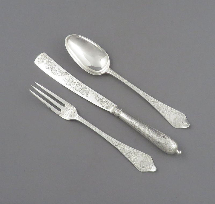 Victorian Silver Christening Set - JH Tee Antiques