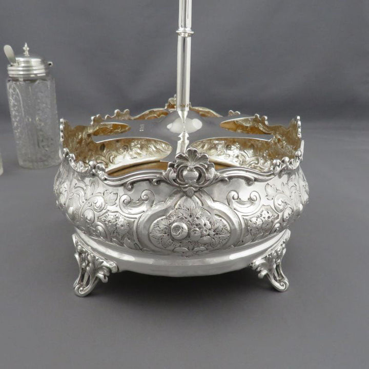 Antique Sterling Silver Cruet Set - JH Tee Antiques