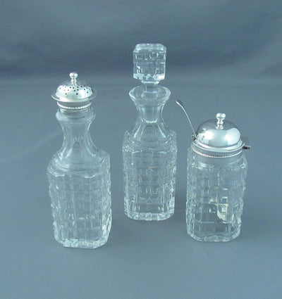 Victorian Sterling Silver Cruet Set - JH Tee Antiques