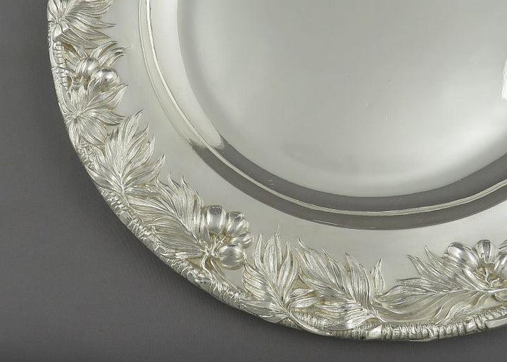 Victorian Sterling Silver Dinner Plate - JH Tee Antiques