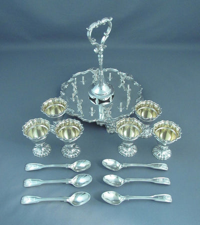 Victorian Sterling Silver Egg Cruet - JH Tee Antiques