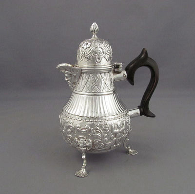Victorian Sterling Silver Hot Water Jug - JH Tee Antiques