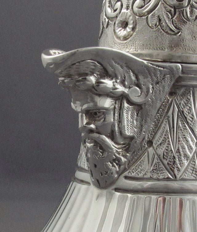 Victorian Sterling Silver Hot Water Jug - JH Tee Antiques