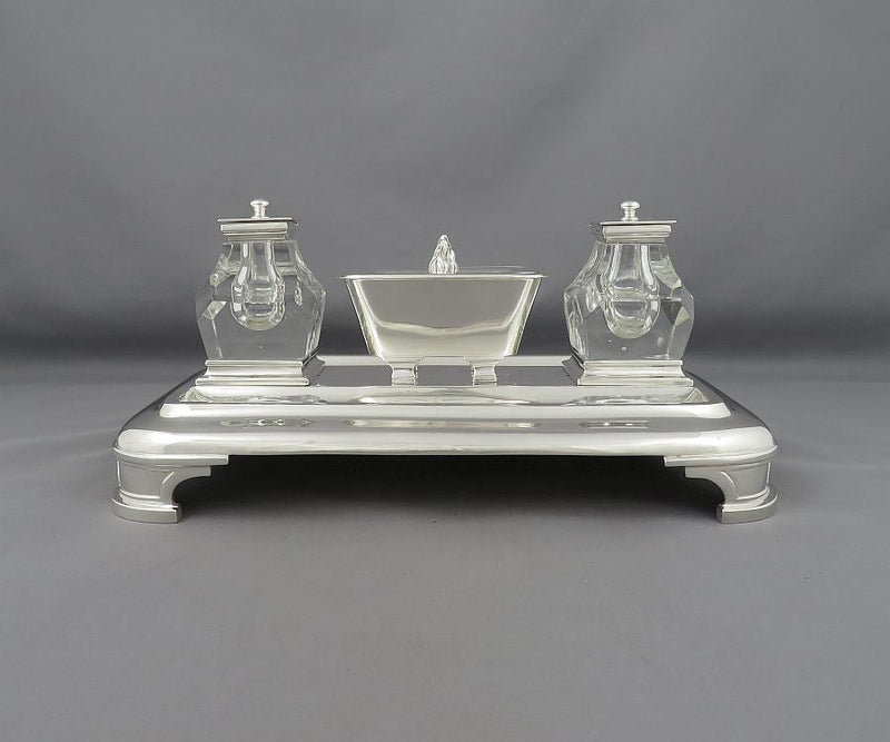 Victorian Sterling Silver Inkstand - JH Tee Antiques