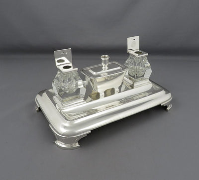 Victorian Sterling Silver Inkstand - JH Tee Antiques