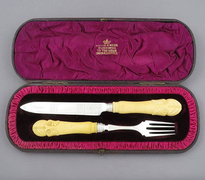 Victorian Sterling Silver Melon Carving Set - JH Tee Antiques
