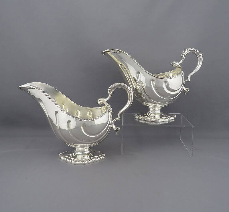 Victorian Sterling Silver Sauce Boats - JH Tee Antiques
