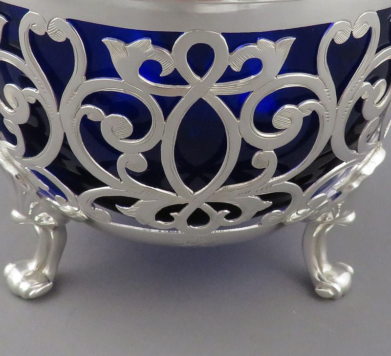 Victorian Sterling Silver Sugar Basket - JH Tee Antiques