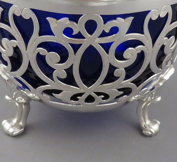 Victorian Sterling Silver Sugar Basket - JH Tee Antiques