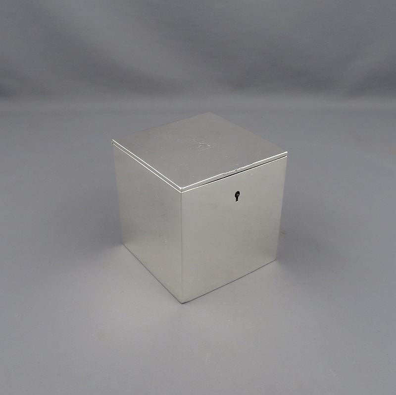 Victorian Sterling Silver Tea Caddy - JH Tee Antiques