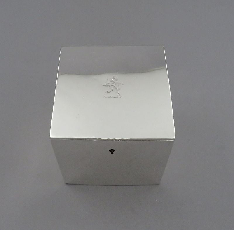 Victorian Sterling Silver Tea Caddy - JH Tee Antiques