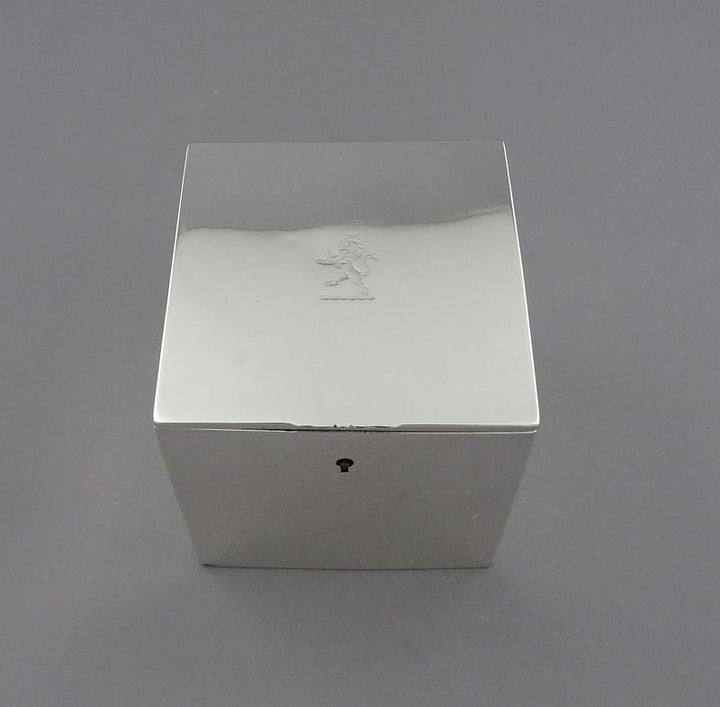 Victorian Sterling Silver Tea Caddy - JH Tee Antiques