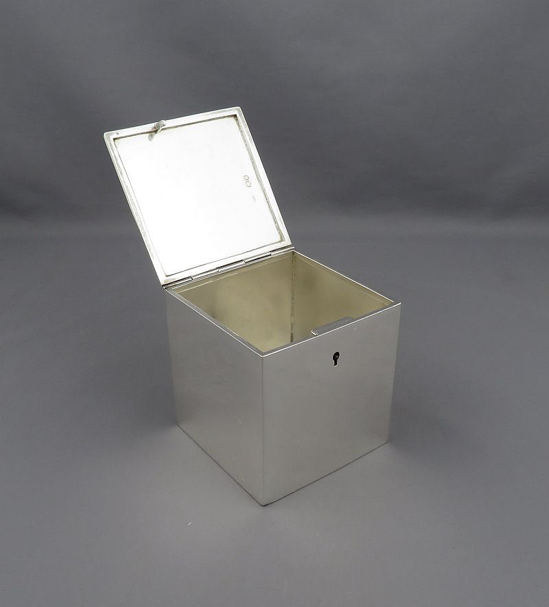 Victorian Sterling Silver Tea Caddy - JH Tee Antiques