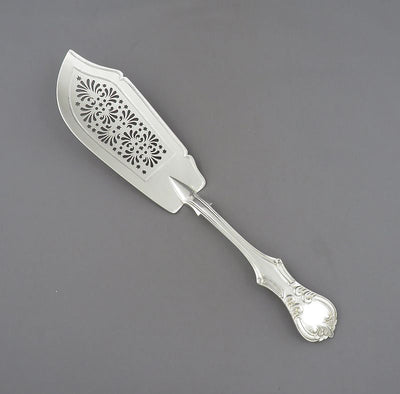 Victorian Sterling Silver Victoria Pattern Fish Slice - JH Tee Antiques