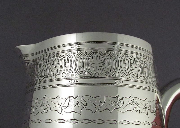 Victorian Sterling Silver Water Pitcher - JH Tee Antiques