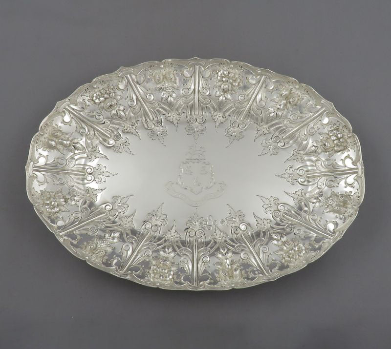 Pair of Victorian Sterling Silver Dessert Dishes - JH Tee Antiques