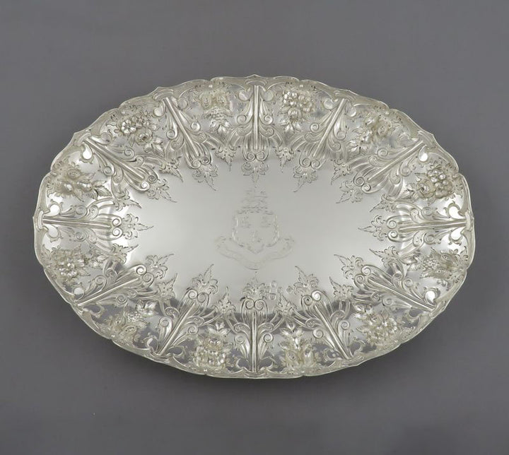 Pair of Victorian Sterling Silver Dessert Dishes - JH Tee Antiques