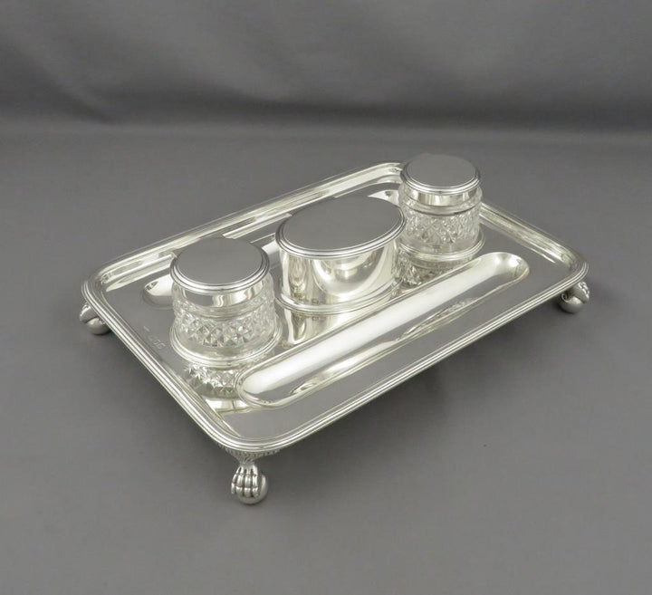 Victorian Sterling Silver Inkstand - JH Tee Antiques