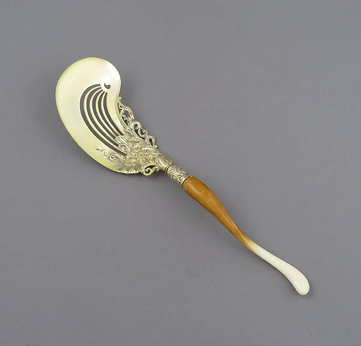Whiting Ivory Pattern Sterling Silver Oyster Server - JH Tee Antiques