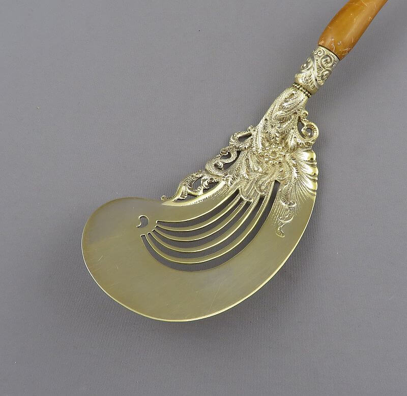 Whiting Ivory Pattern Sterling Silver Oyster Server - JH Tee Antiques