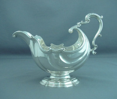 George II Style Silver Sauce Boat - JH Tee Antiques