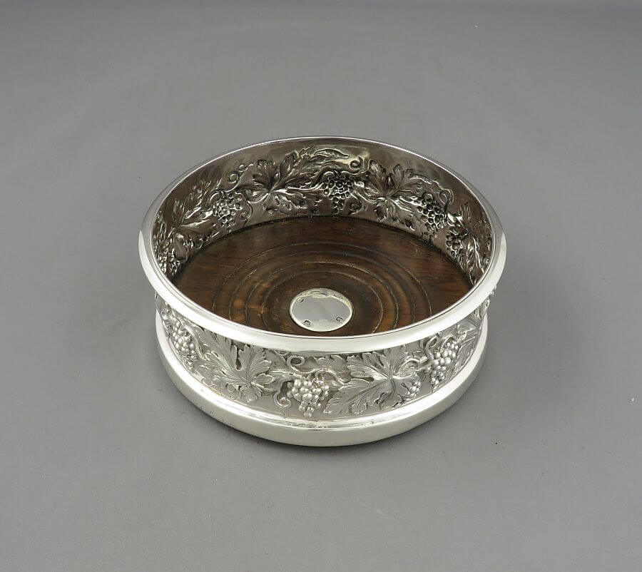 William IV Sterling Silver Wine Coaster - JH Tee Antiques