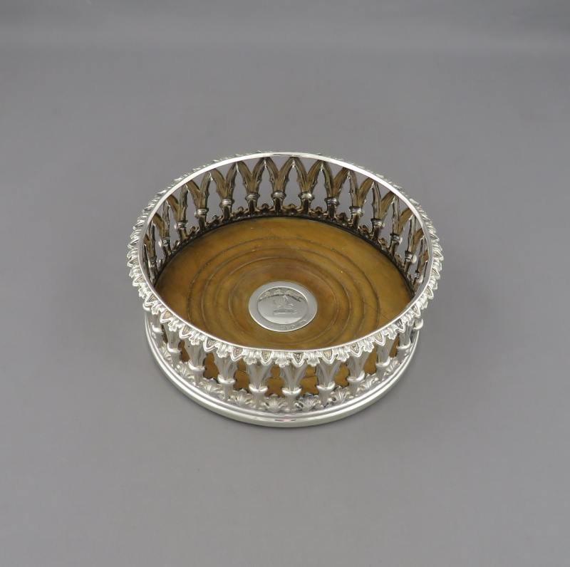 William IV Silver Wine Coasters - JH Tee Antiques