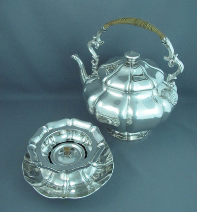 Massive William IV Sterling Silver Kettle - JH Tee Antiques